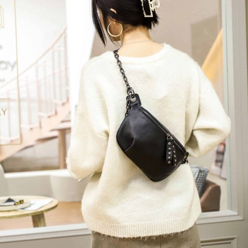 Hochwertige Bauchtasche aus Leder für Damen – Bild 5