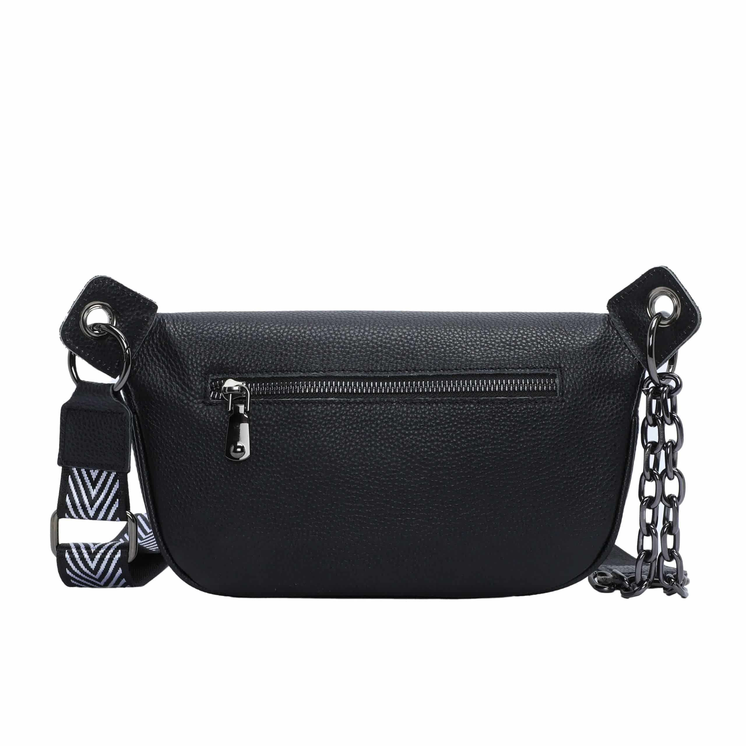 Hochwertige Bauchtasche aus Leder für Damen Rückansicht