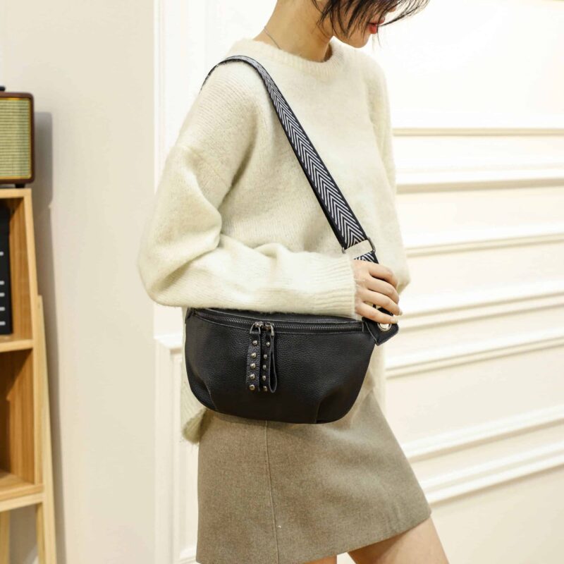 Hochwertige Bauchtasche aus Leder für Damen – Bild 6