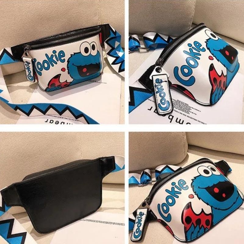 Bauchtasche aus Leder für Damen im Cartoon-Design