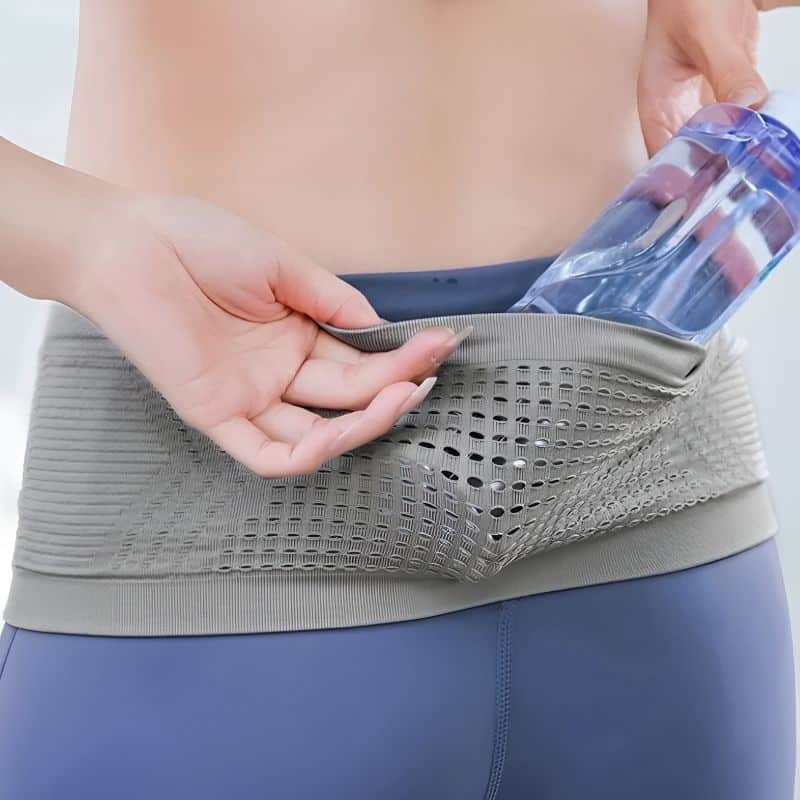 Bauchtasche für Damen mit elastischem Gürtel in Grau