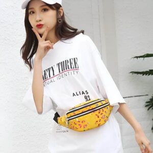 Sac banane femme pour festival jaune à la hanche