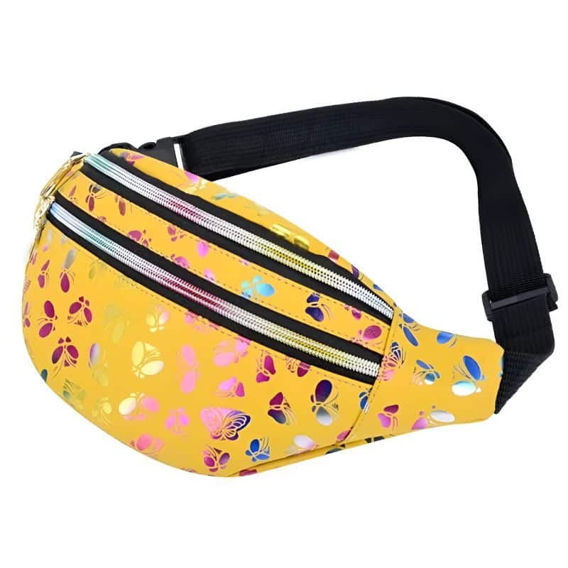 Gelbe Festival-Bauchtasche für Damen Profilansicht
