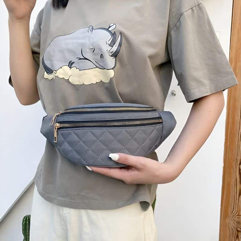 Graue Bauchtasche für Damen für den Abend