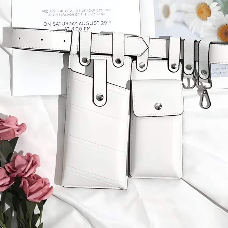Bauchtasche aus Leder mit Gürtel für Damen