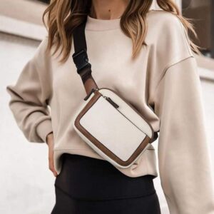 Bauchtasche aus beigem Leder