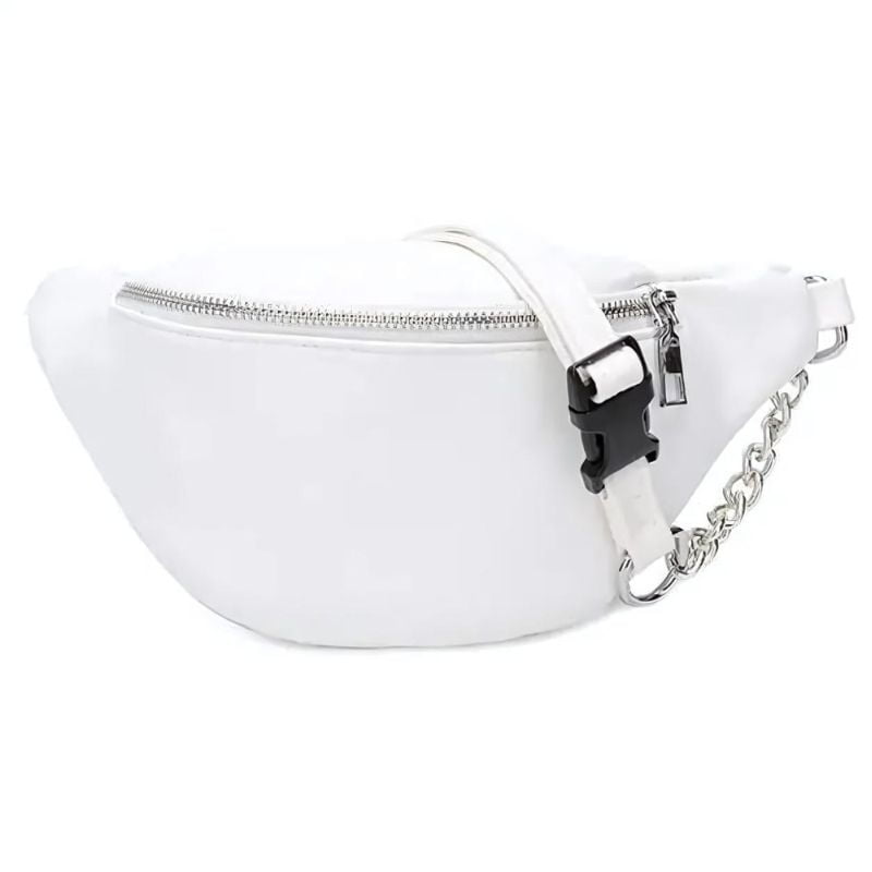 Weiße Bauchtasche aus Leder für Damen in hoher Qualität