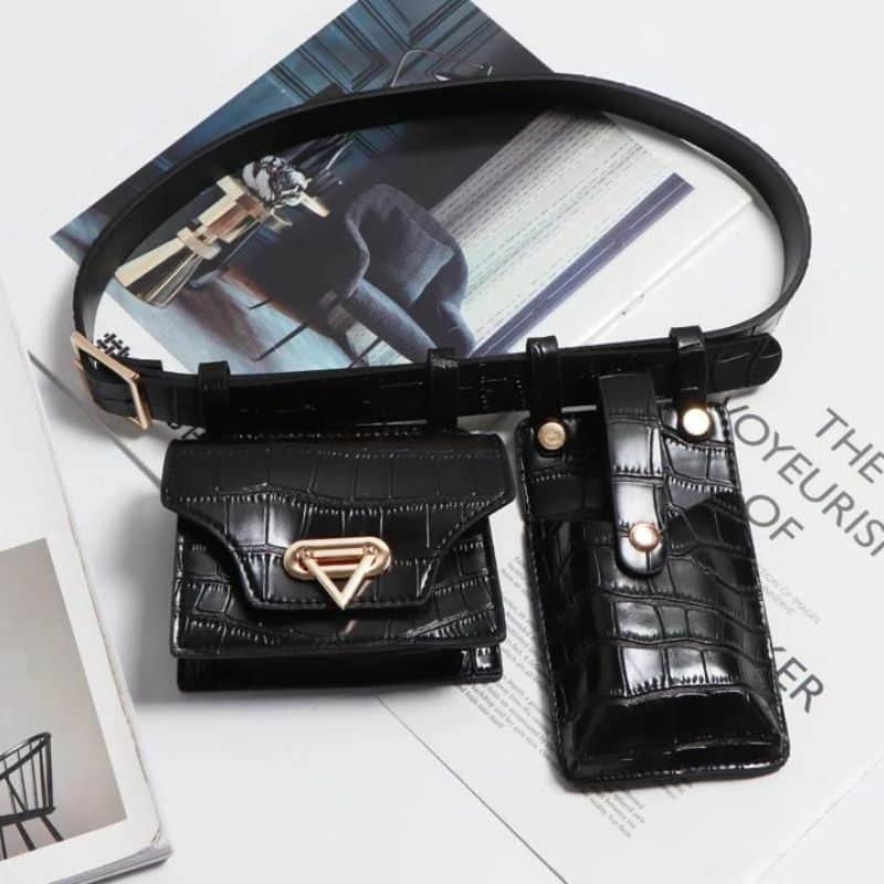3-in-1 Bauchtasche aus Krokoleder