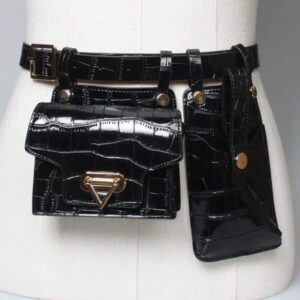 sac banane cuir croco pour femme