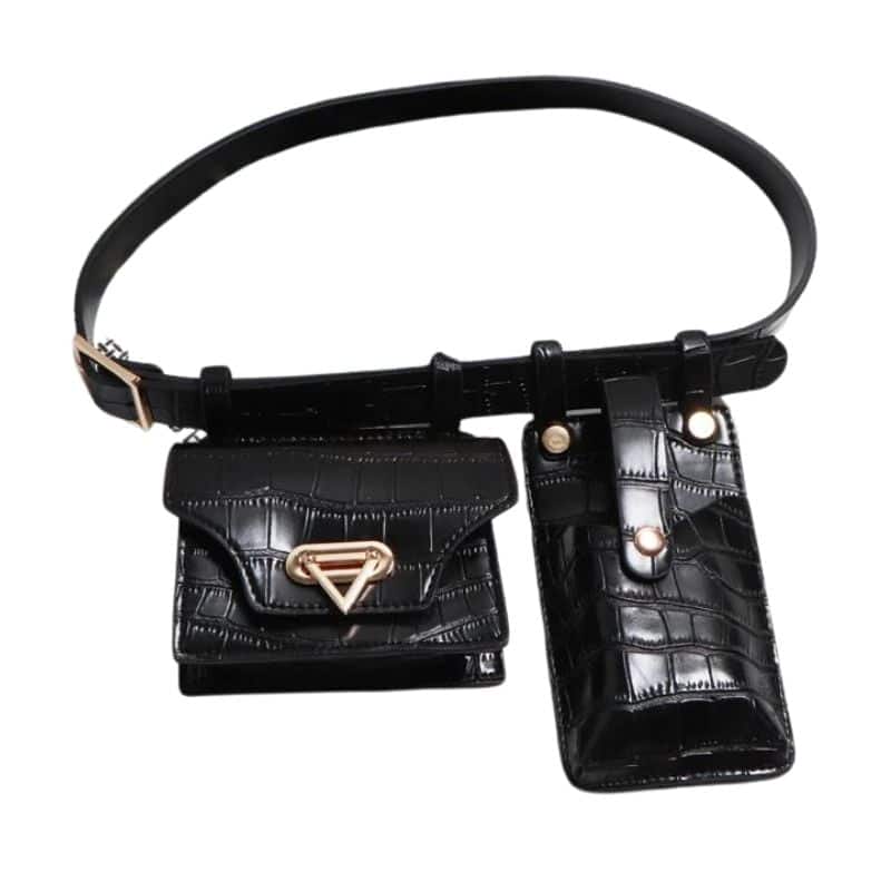 Bauchtasche aus Krokoleder 3 Teile