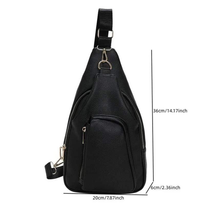 Bauchtasche aus genarbtem Leder Details