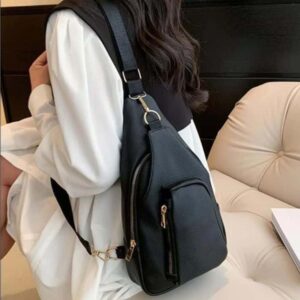 sac banane cuir grainé épaule