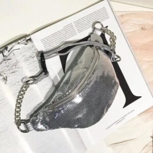 sac banane cuir pailleté