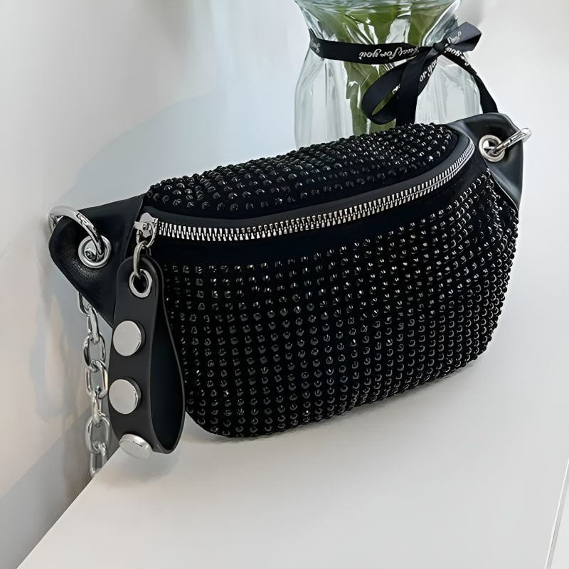 Bauchtasche für Damen aus glänzendem Leder Design