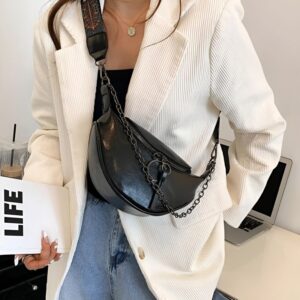 sac banane femme cuir irisé en bandoulière devant