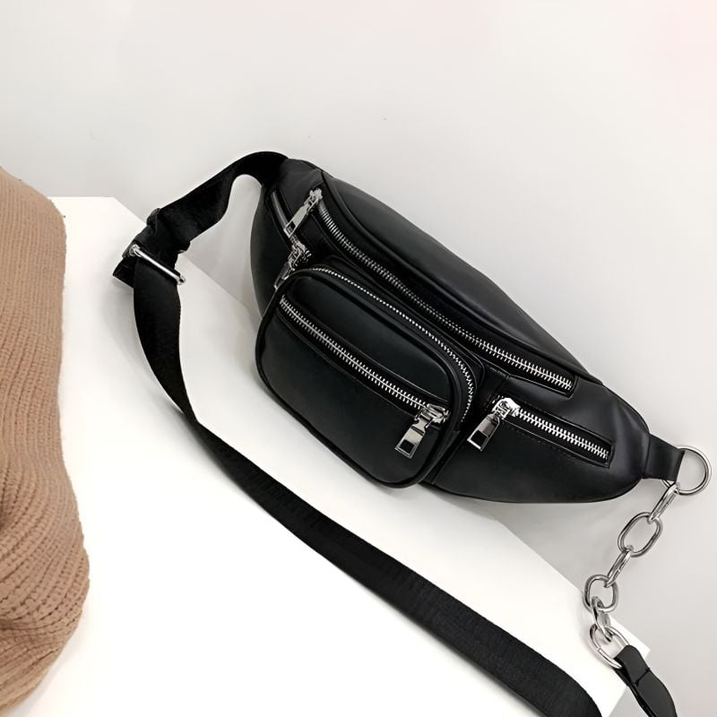 Bauchtasche für Damen aus Kunstleder mit mehreren Taschen