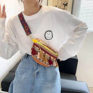 sac banane à frange ethnique tendance