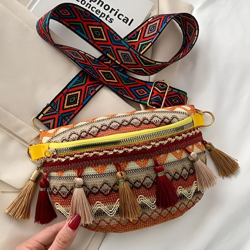 Ethnische Fransen-Bauchtasche