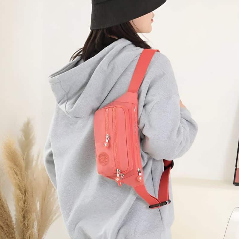 Rosa Multifunktions-Bauchtasche für die Schulter