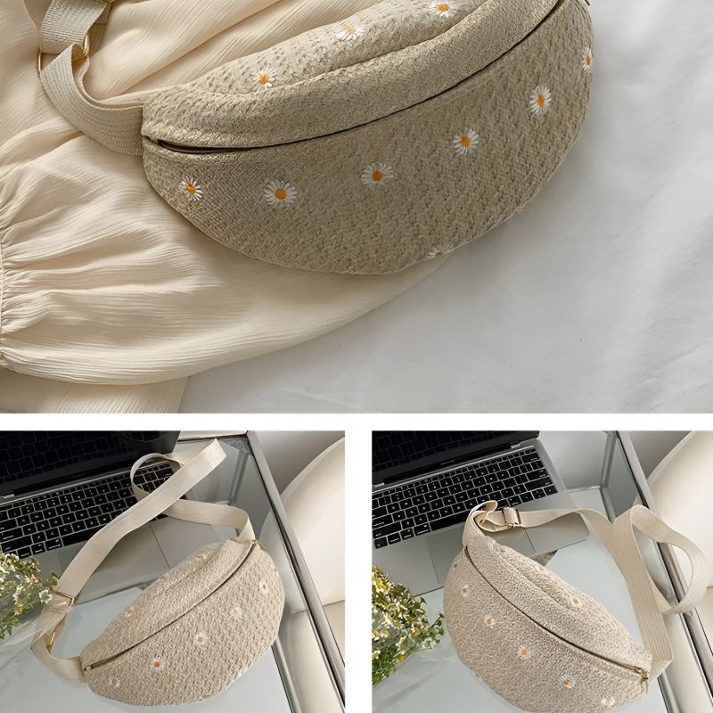 Bauchtasche aus Stroh Ansichten
