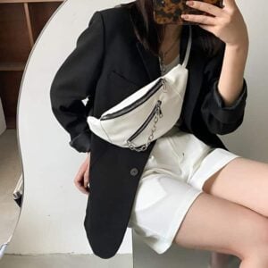 sacoche ventrale en cuir pour femme bandoulière
