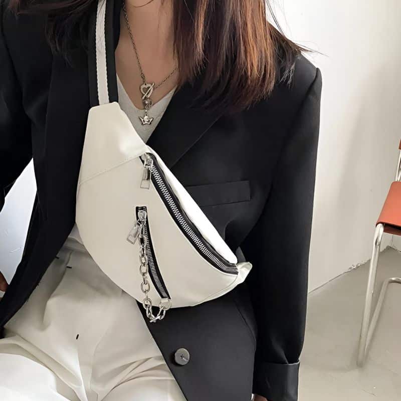 Bauchtasche aus Leder für Damen mit Schulterriemen