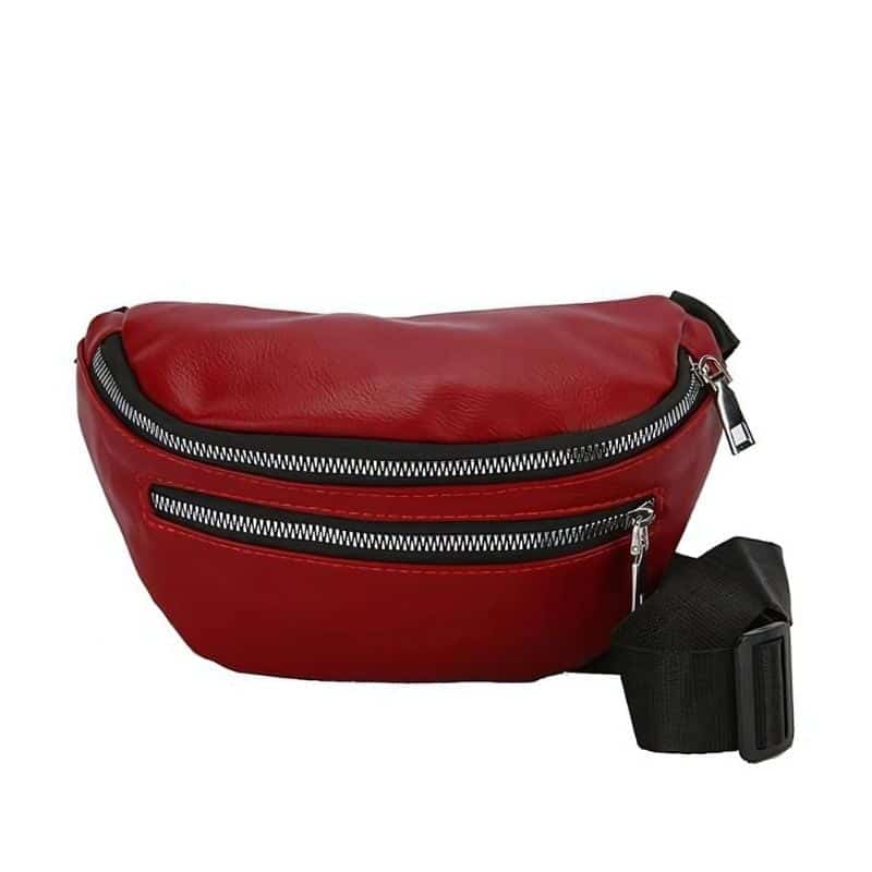 Kirschfarbene Bauchtasche für Damen