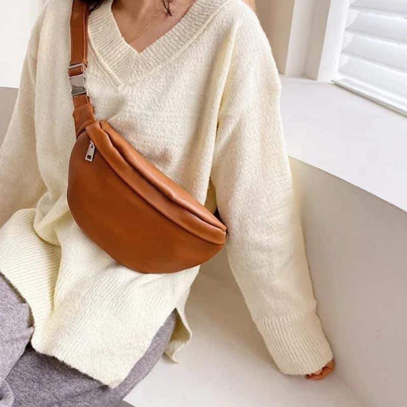 Bronzefarbene Bauchtasche für Damen Qualität