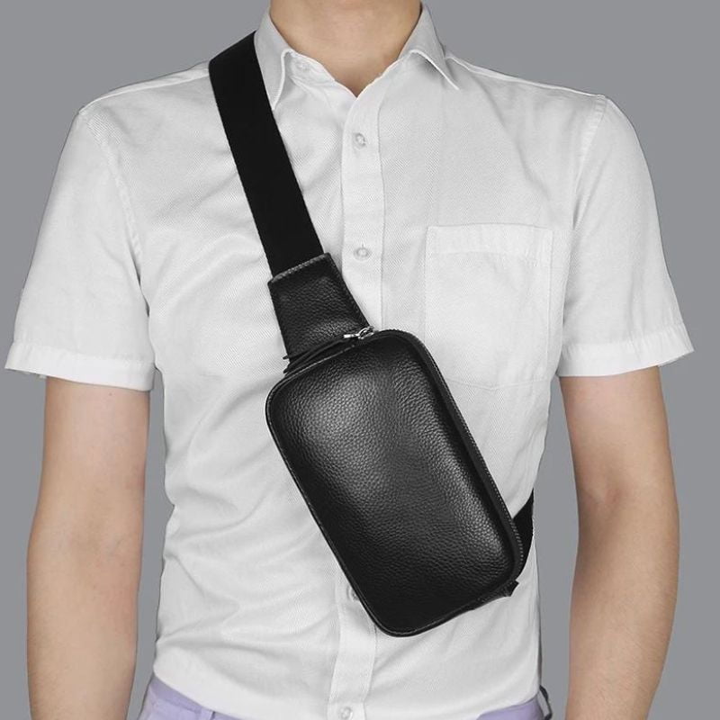 Kleine Bauchtasche aus Leder für Herren