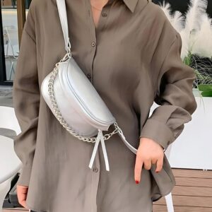 sac banane argenté femme joli