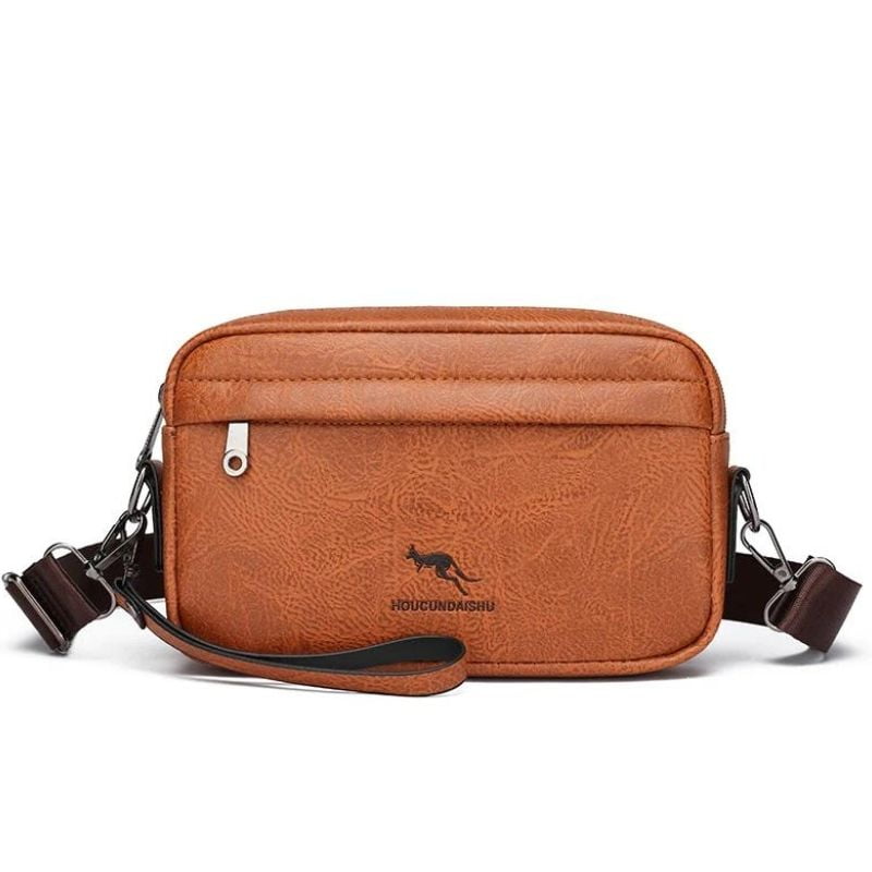 Bauchtasche aus Leder mit Schulterriemen für Herren