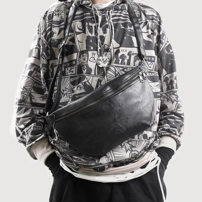 Robuste Vintage Bauchtasche mit Schulterriemen für Herren