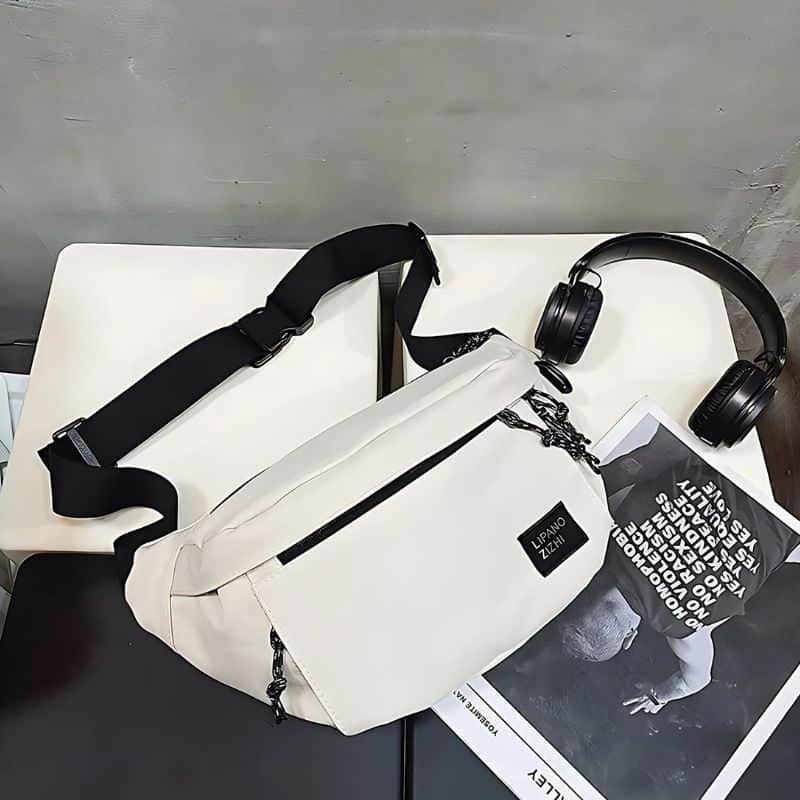 Weiße Bauchtasche für Herren