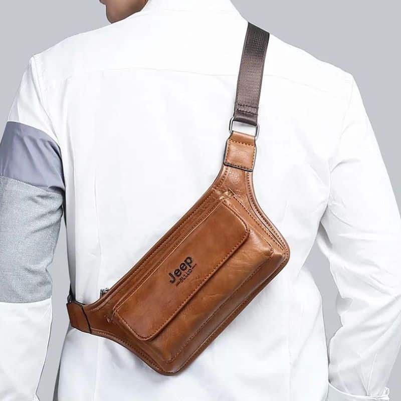 Hübsche Luxus-Bauchtasche aus Leder für Herren