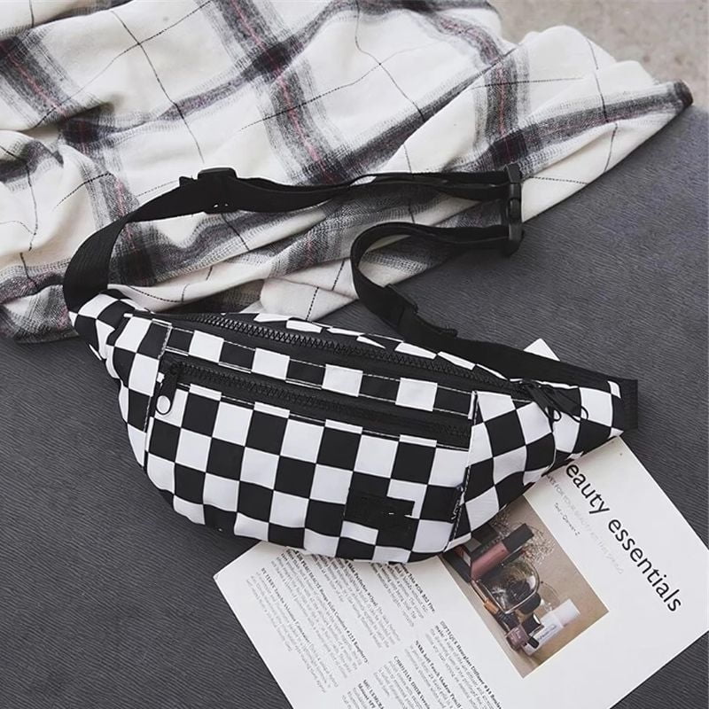 Design-Bauchtasche mit Schachbrettmuster für Herren