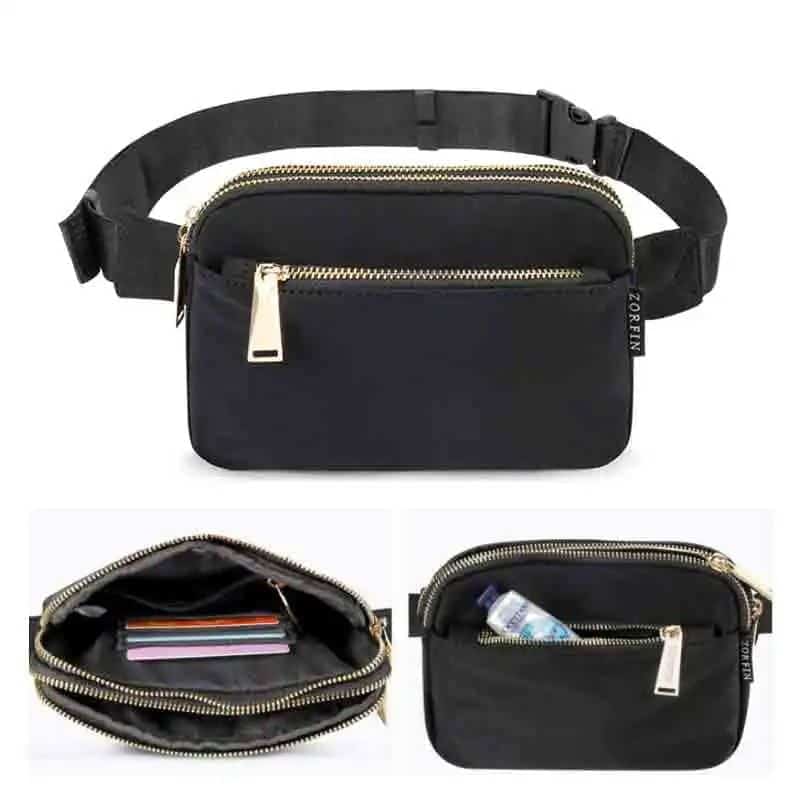 Diskrete schwarze elegante Bauchtasche