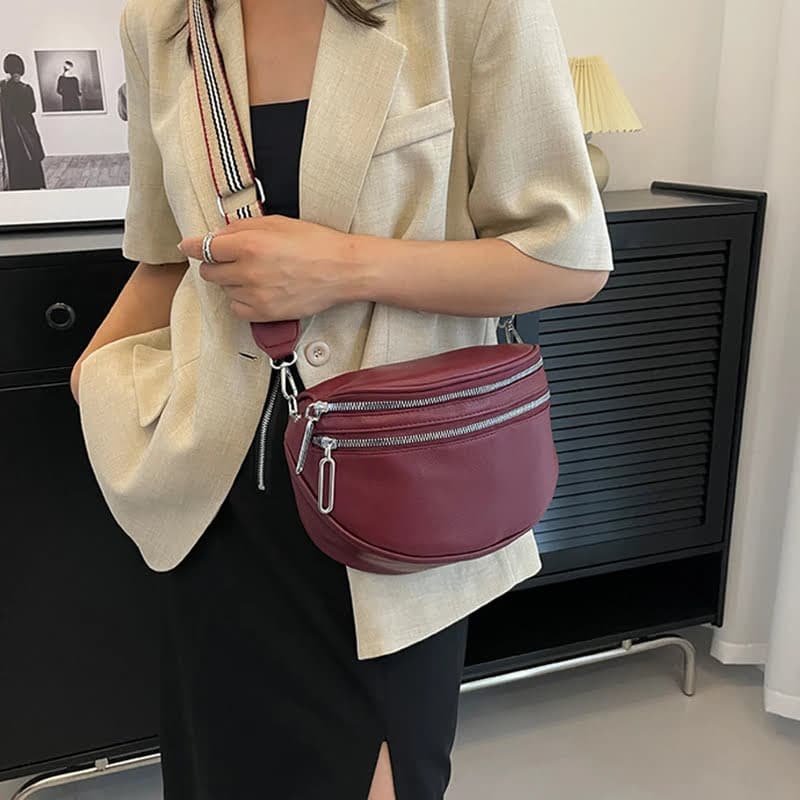 Bordeaux Bauchtasche für Damen mit crossover Schulterriemen