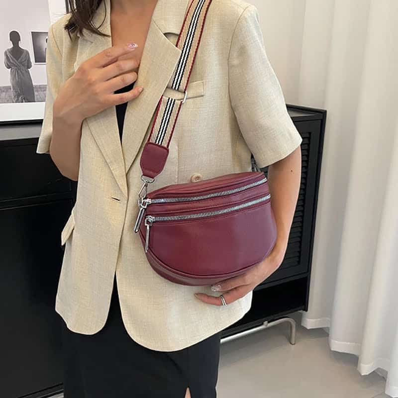 Bordeaux Bauchtasche für Damen für die Schulter