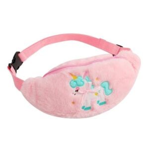 Rosa Bauchtasche für Mädchen mit Fell