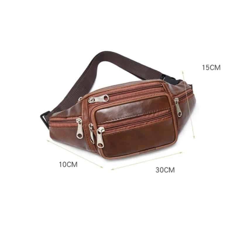 Braune Bauchtasche aus Leder für Herren Design