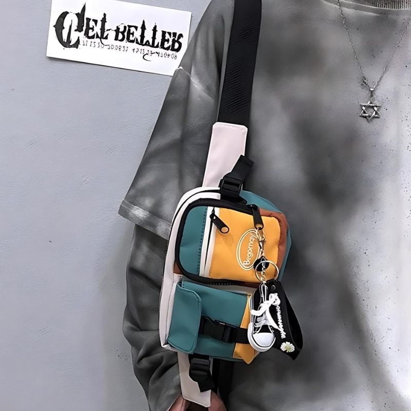 Ästhetische mehrfarbige Bauchtasche für Herren
