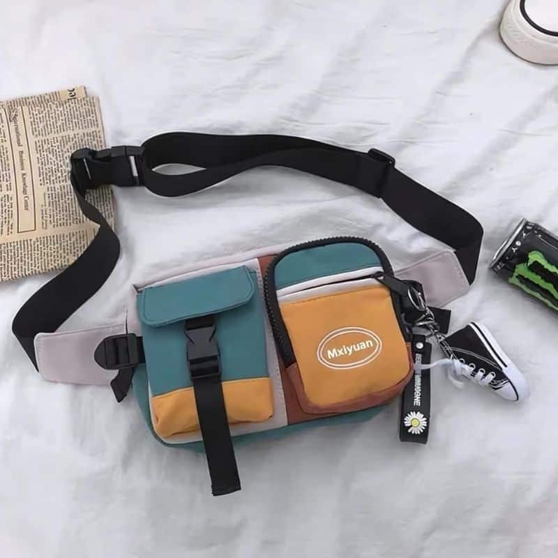 Mehrfarbige Bauchtasche für Herren