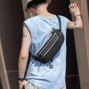 sac banane homme trois poches nylon joli