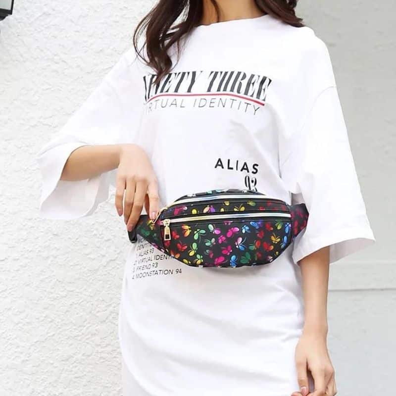Süße Bauchtasche mit Schmetterlingsdruck