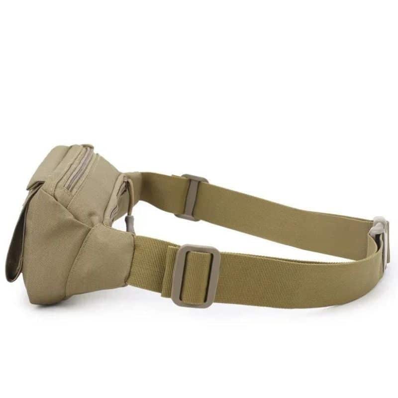 Weiche, khakifarbene Bauchtasche für Herren mit Gürtelverschluss Qualität