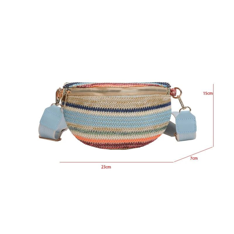 Mehrfarbige Bauchtasche in Blau Maße
