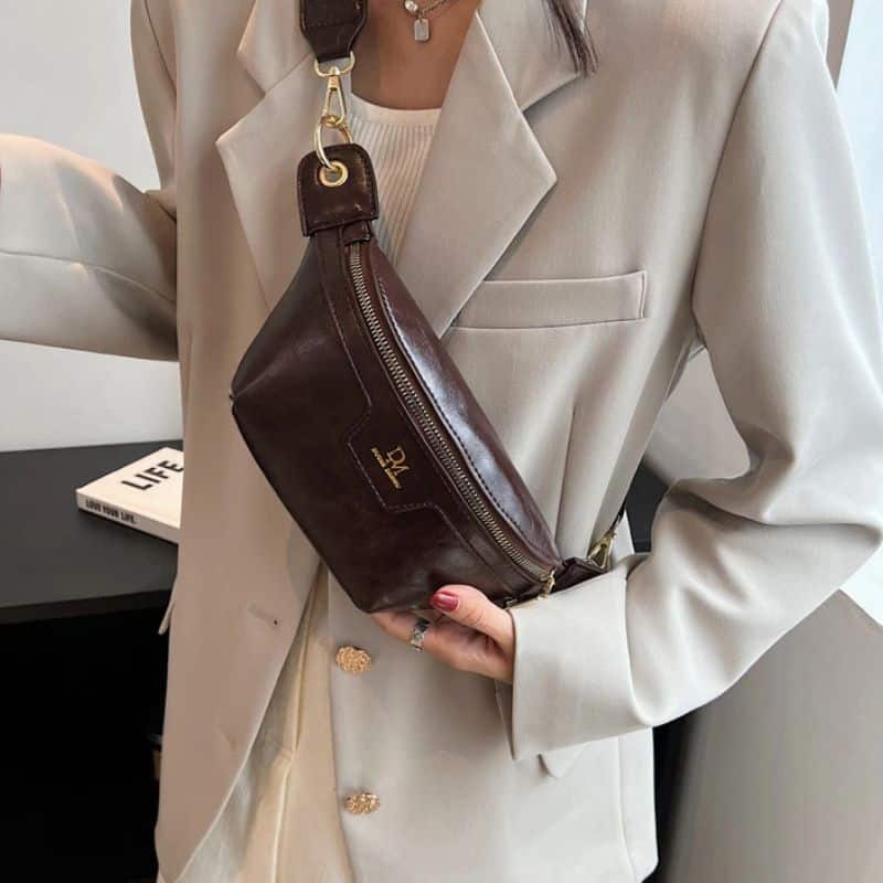 Vintage Bauchtasche mit Schulterriemen vorne