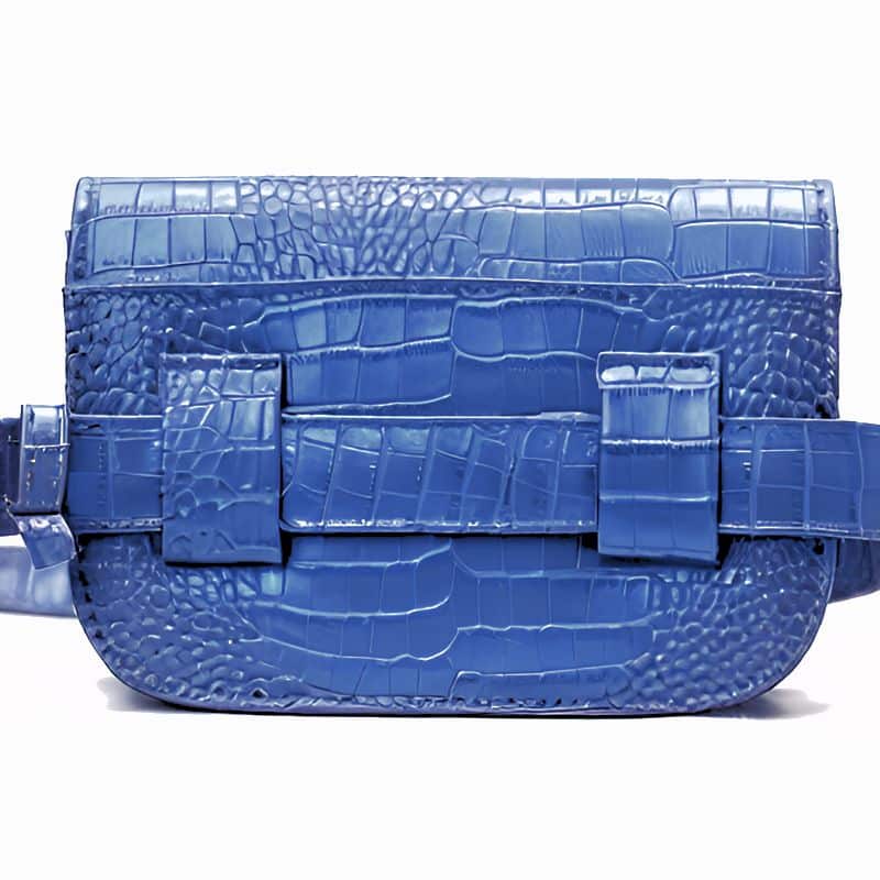 Blau Bauchtasche Krokodil von hinten