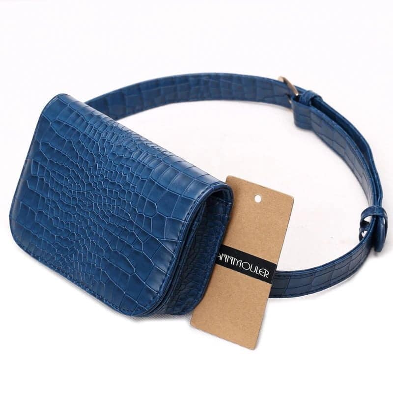 Blau Bauchtasche Krokodil im Profil