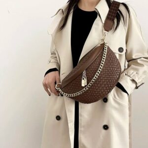 sac banane cuir et tresse bandoulière